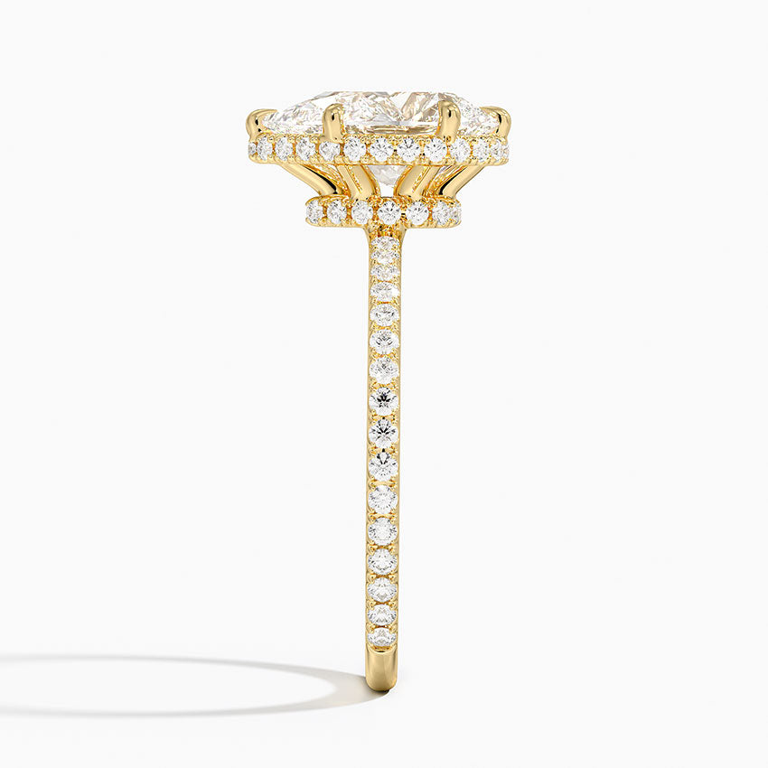 Accent Double Halo Moissanite Engagement Ring-VOOGME