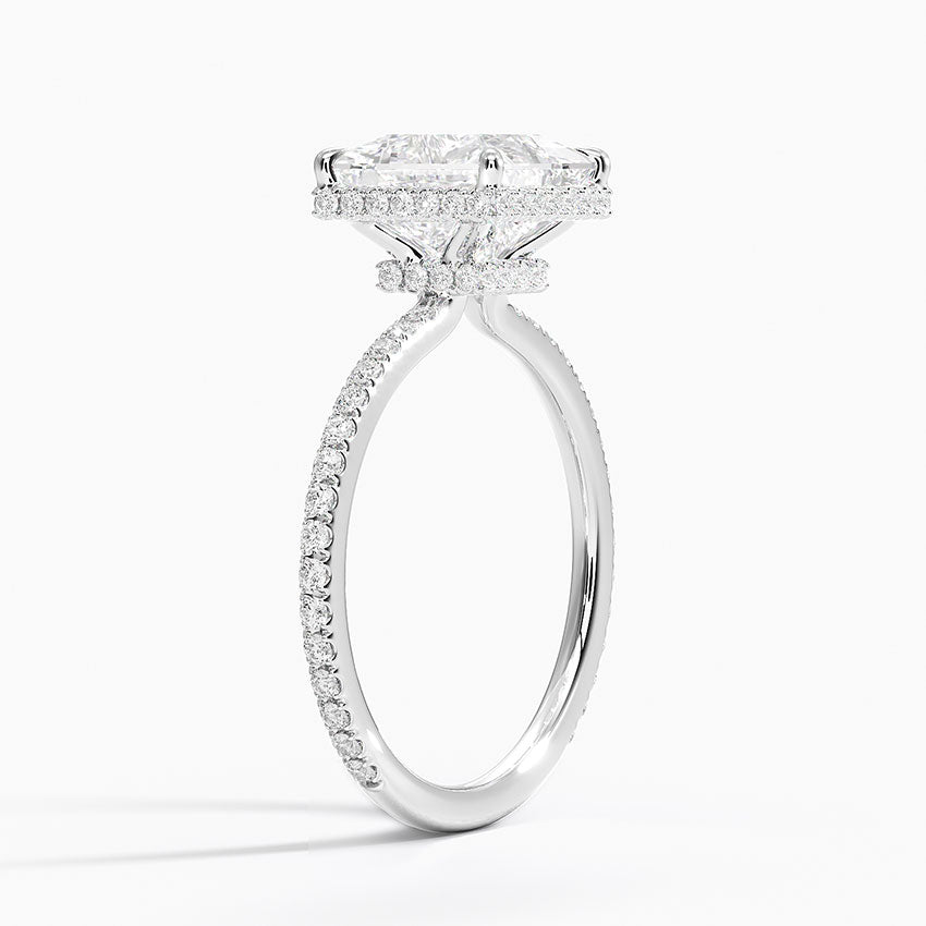 Accent Double Halo Moissanite Engagement Ring-VOOGME