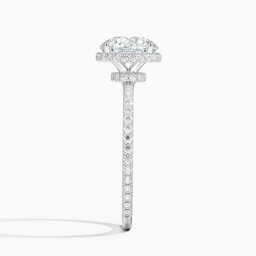 Accent Double Halo Moissanite Engagement Ring-VOOGME