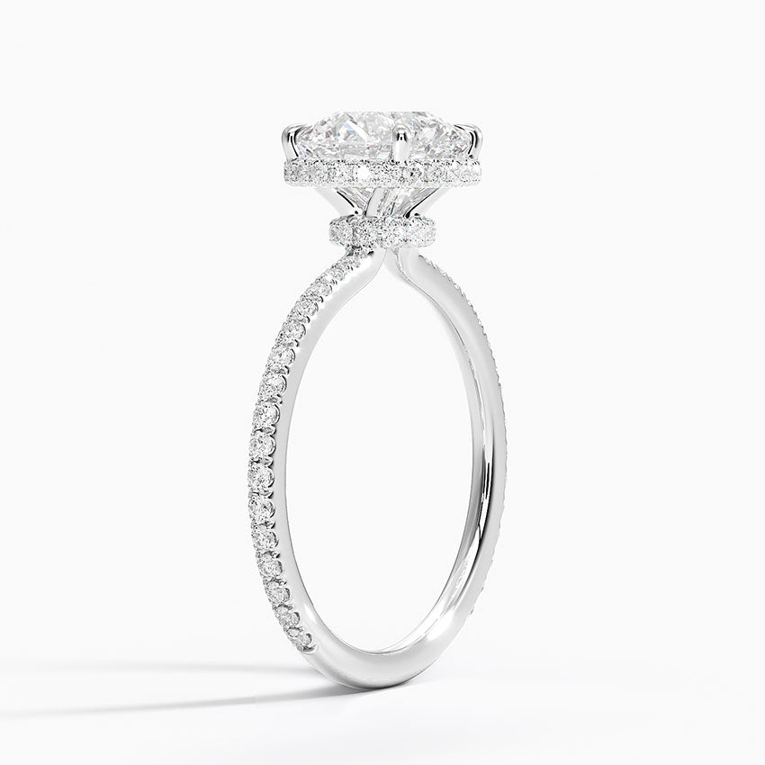 Accent Double Halo Moissanite Engagement Ring-VOOGME