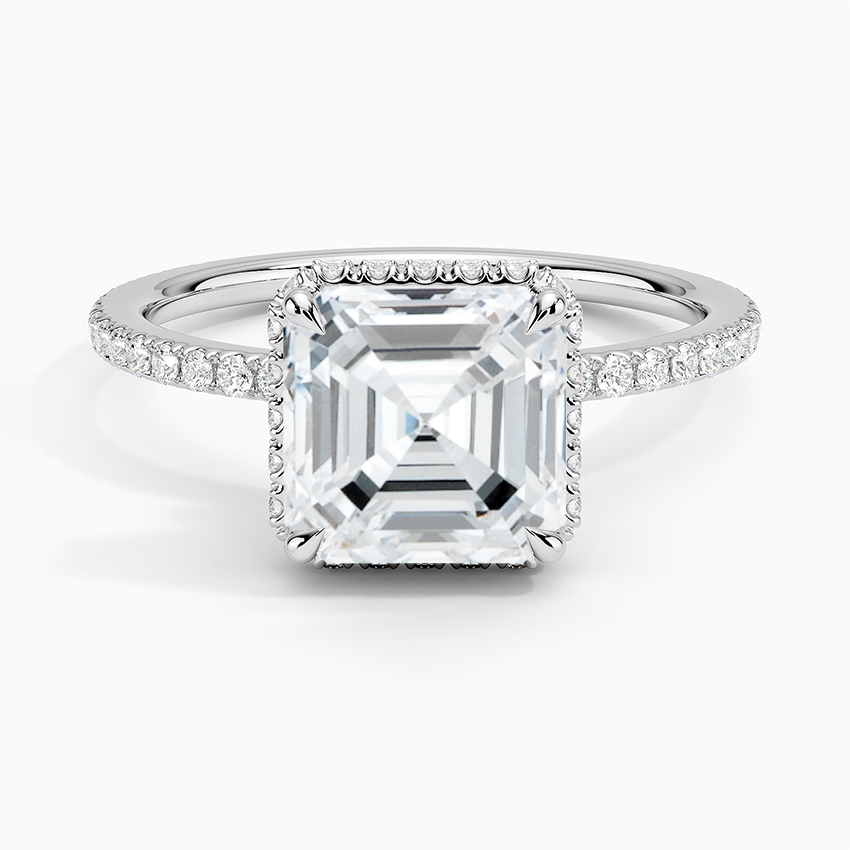 Accent Double Halo Moissanite Engagement Ring-VOOGME