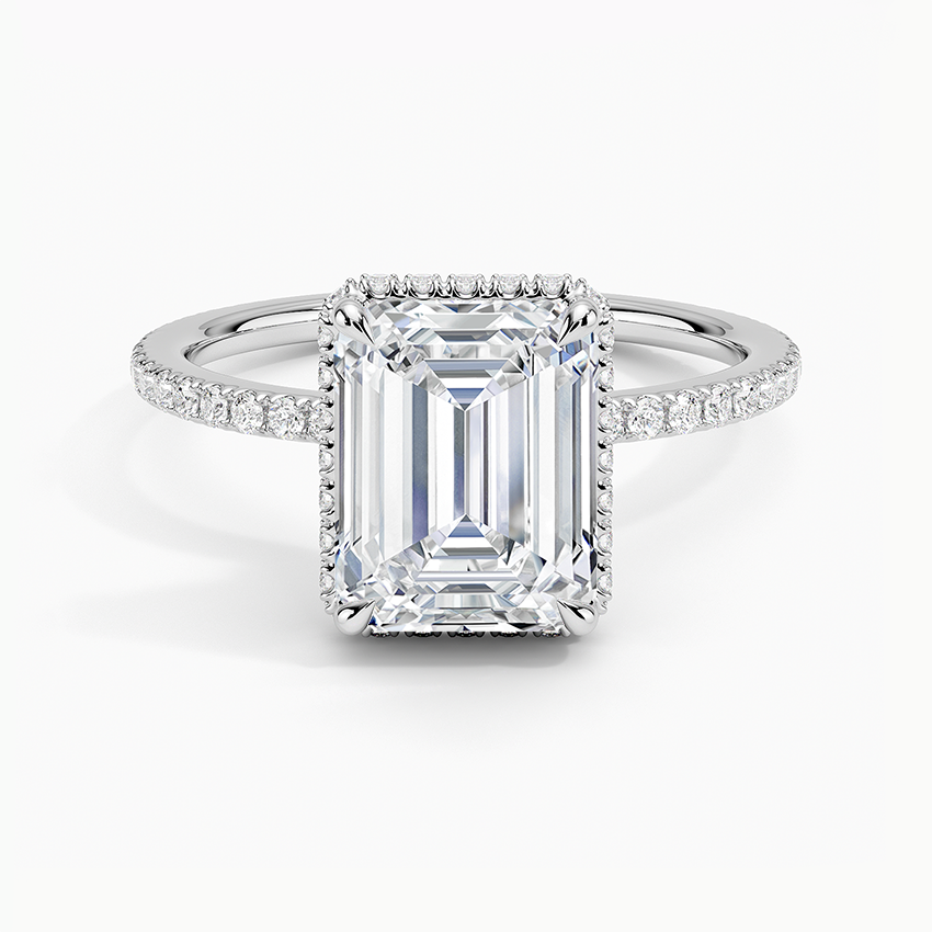 Accent Double Halo Moissanite Engagement Ring-VOOGME
