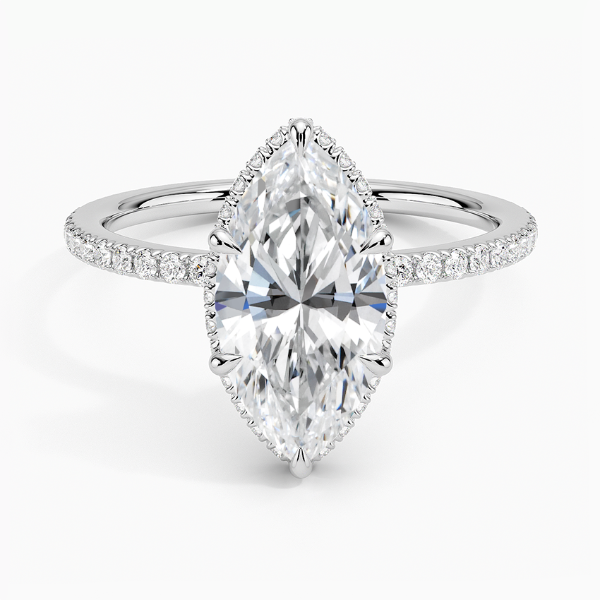 Accent Double Halo Moissanite Engagement Ring-VOOGME