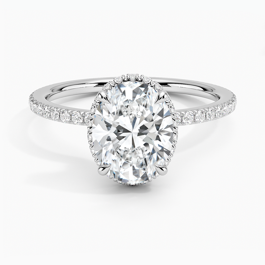 Accent Double Halo Moissanite Engagement Ring-VOOGME