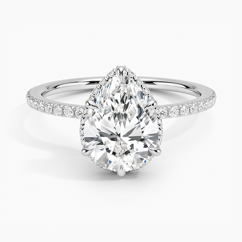Accent Double Halo Moissanite Engagement Ring-VOOGME