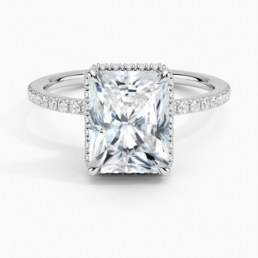 Accent Double Halo Moissanite Engagement Ring-VOOGME