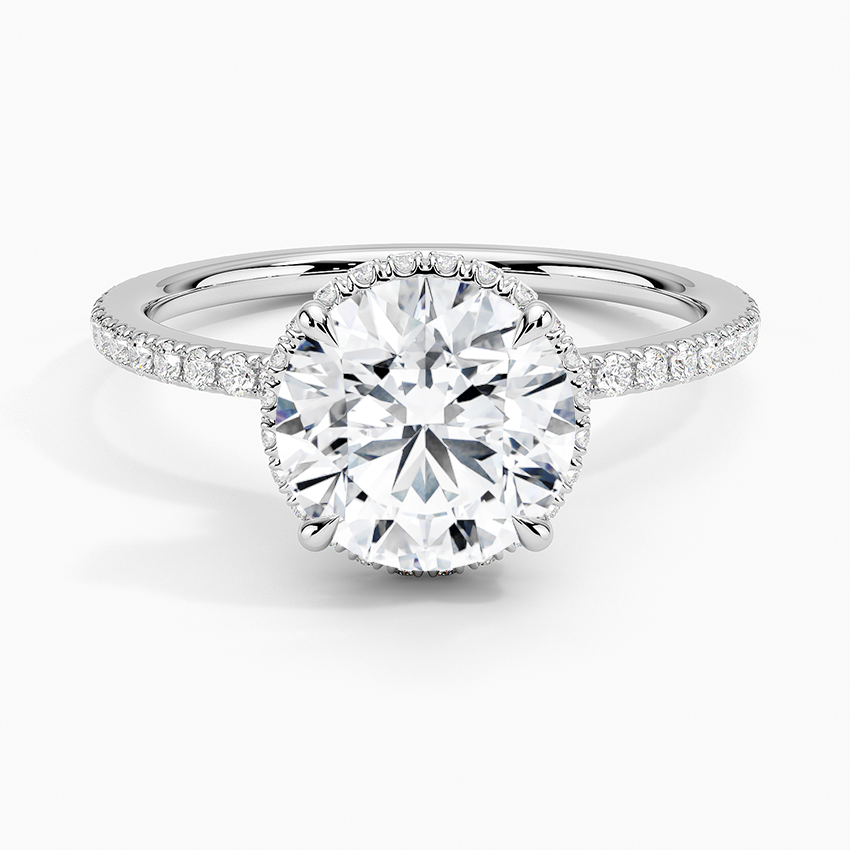 Accent Double Halo Moissanite Engagement Ring-VOOGME