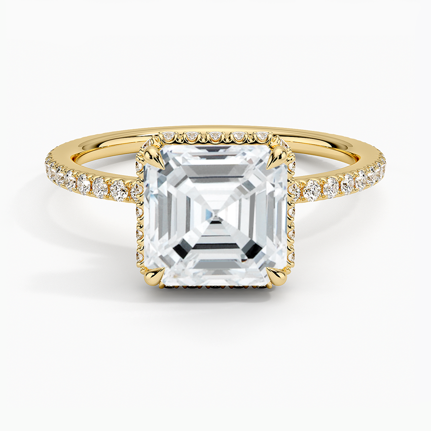 Accent Double Halo Moissanite Engagement Ring-VOOGME