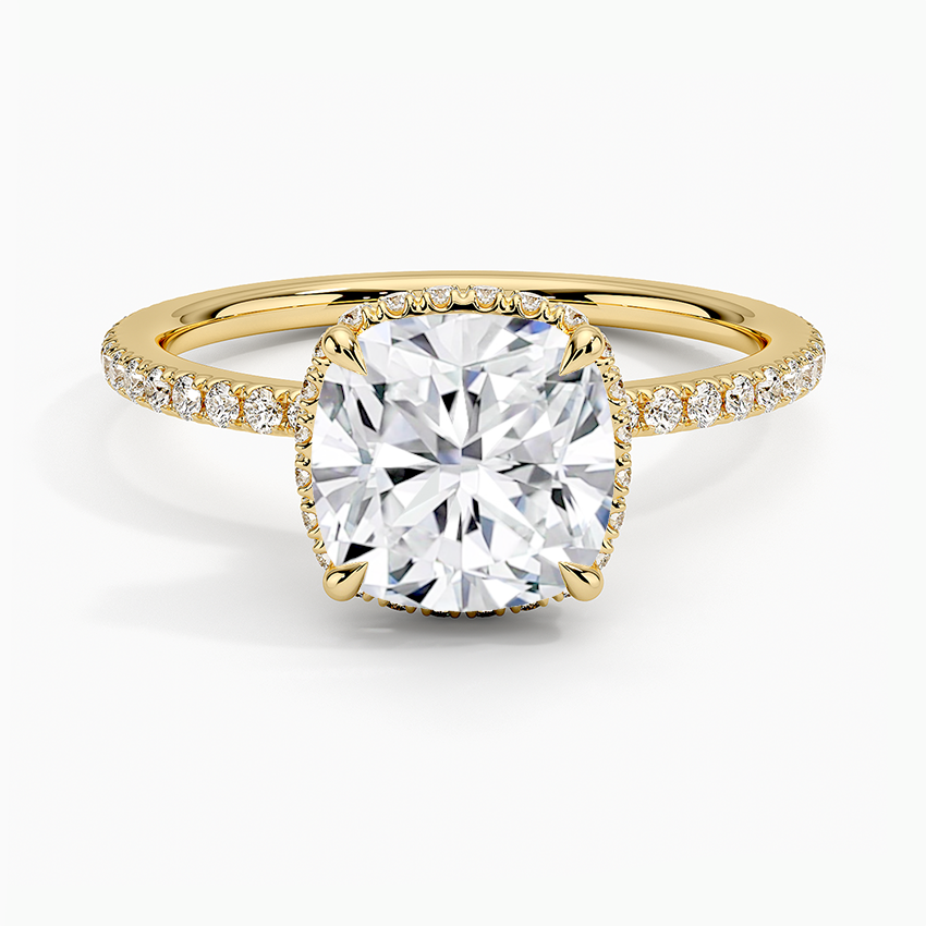 Accent Double Halo Moissanite Engagement Ring-VOOGME
