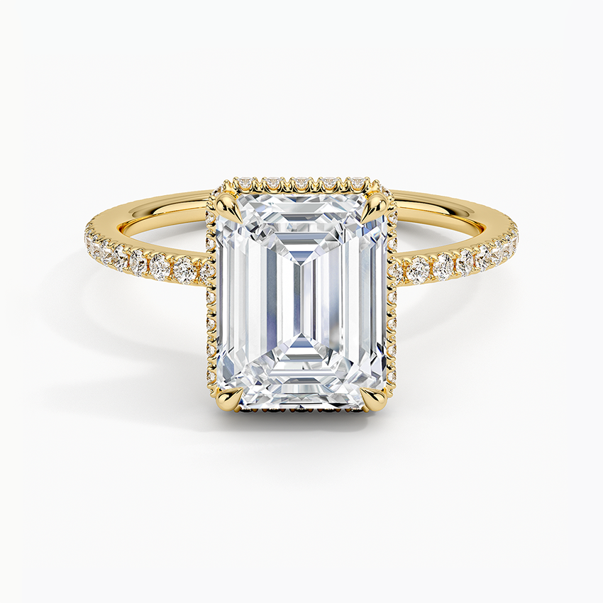 Accent Double Halo Moissanite Engagement Ring-VOOGME