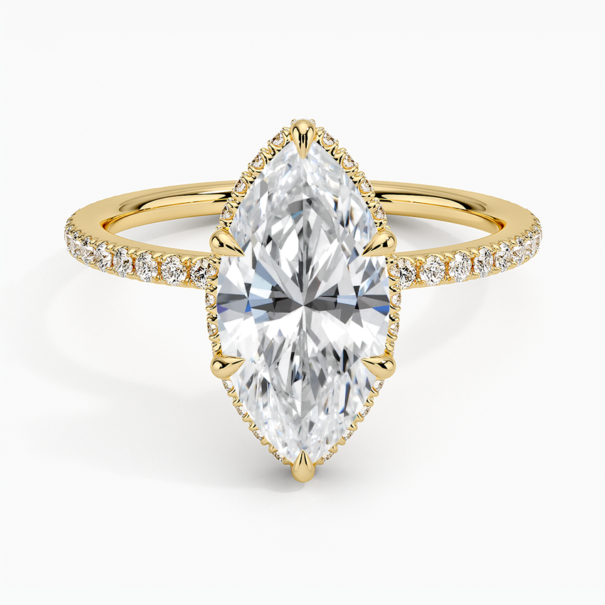 Accent Double Halo Moissanite Engagement Ring-VOOGME