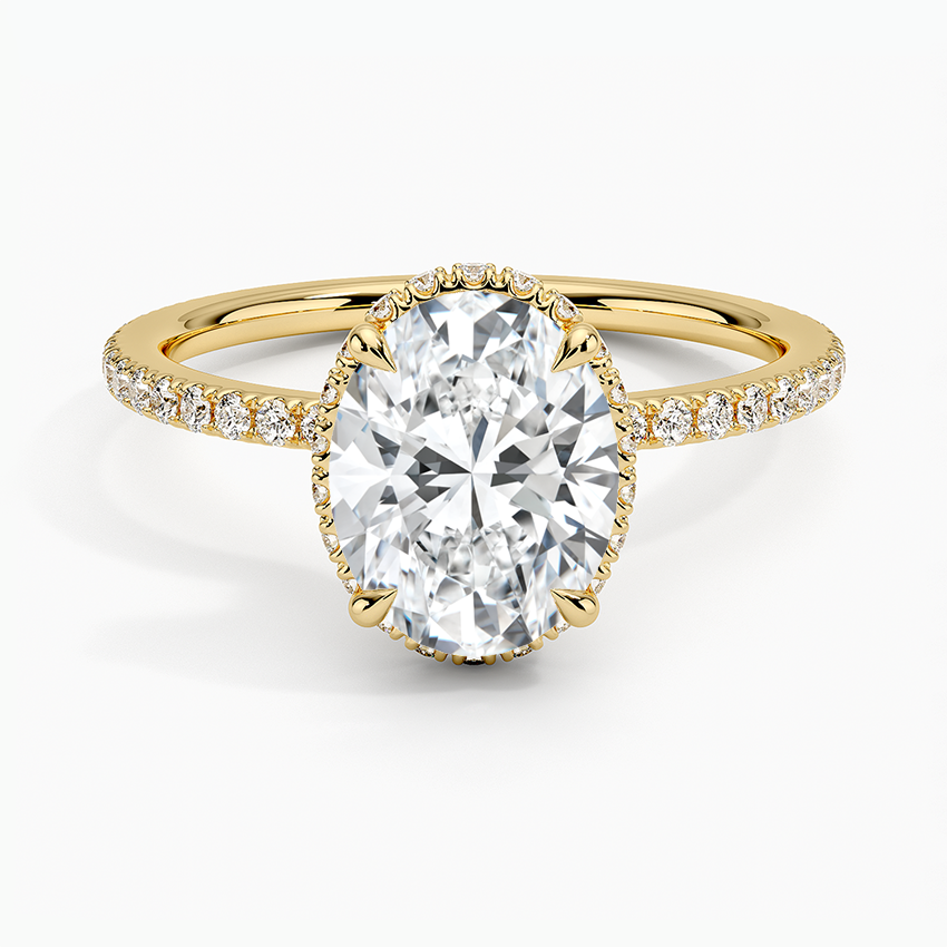 Accent Double Halo Moissanite Engagement Ring-VOOGME
