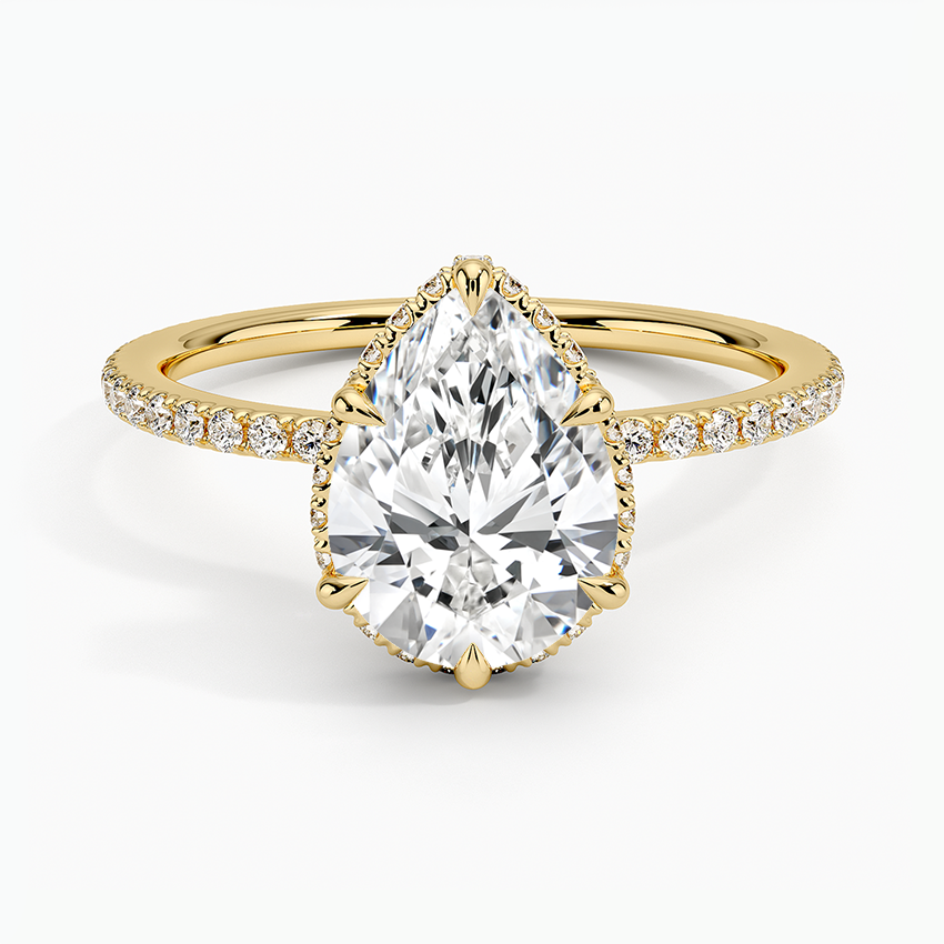 Accent Double Halo Moissanite Engagement Ring-VOOGME