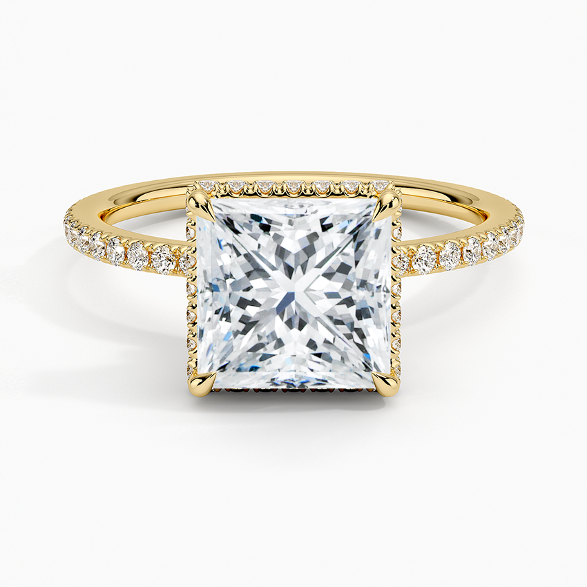 Accent Double Halo Moissanite Engagement Ring-VOOGME