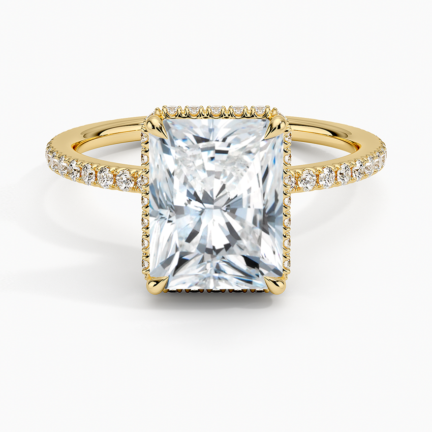 Accent Double Halo Moissanite Engagement Ring-VOOGME