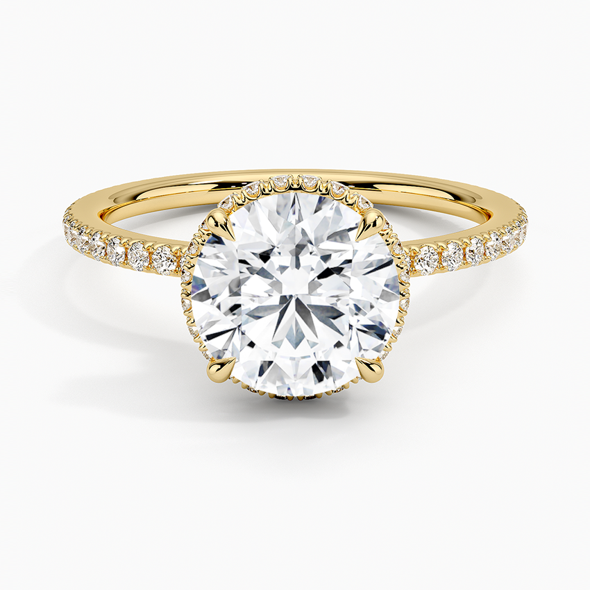 Accent Double Halo Moissanite Engagement Ring-VOOGME