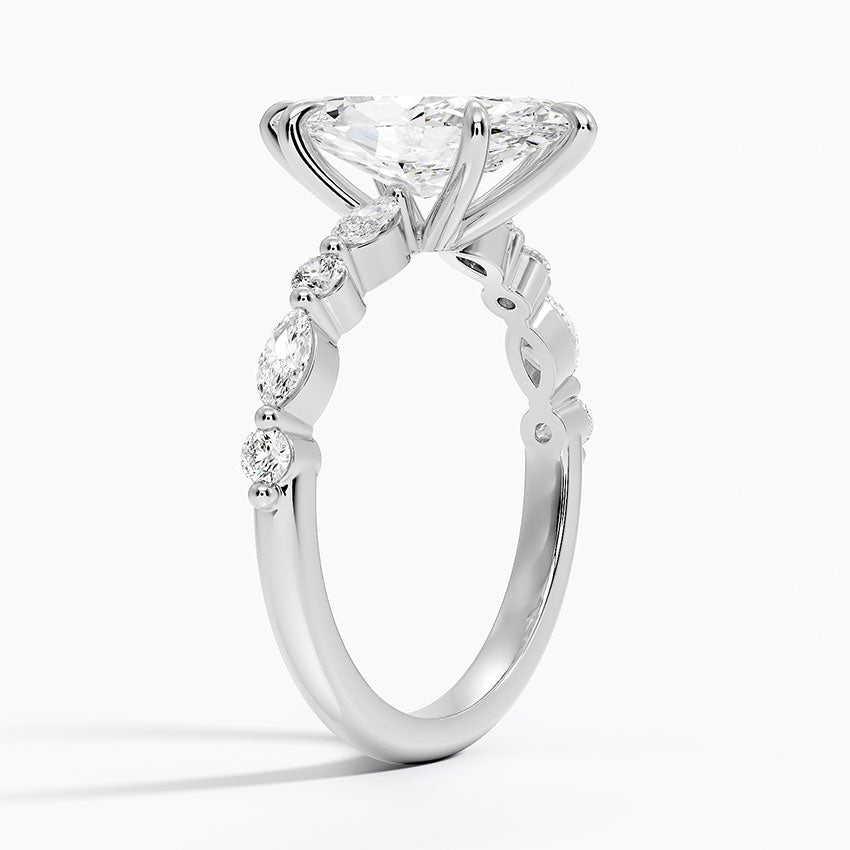 Versa Accent Moissanite Engagement Ring-VOOGME