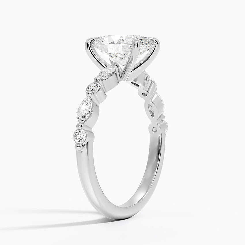 Versa Accent Moissanite Engagement Ring-VOOGME
