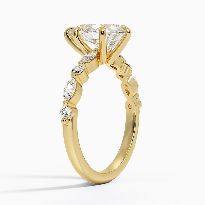 Versa Accent Moissanite Engagement Ring-VOOGME