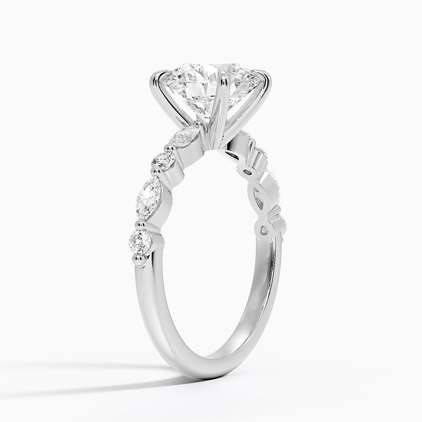 Versa Accent Moissanite Engagement Ring-VOOGME