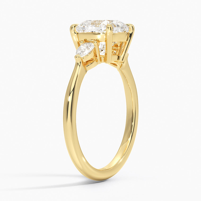 Pear Cut Three Stone Moissanite Engagement Ring-VOOGME