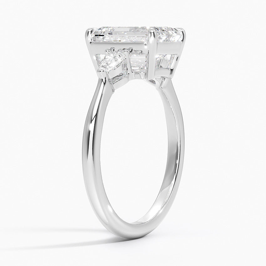 Pear Cut Three Stone Moissanite Engagement Ring-VOOGME