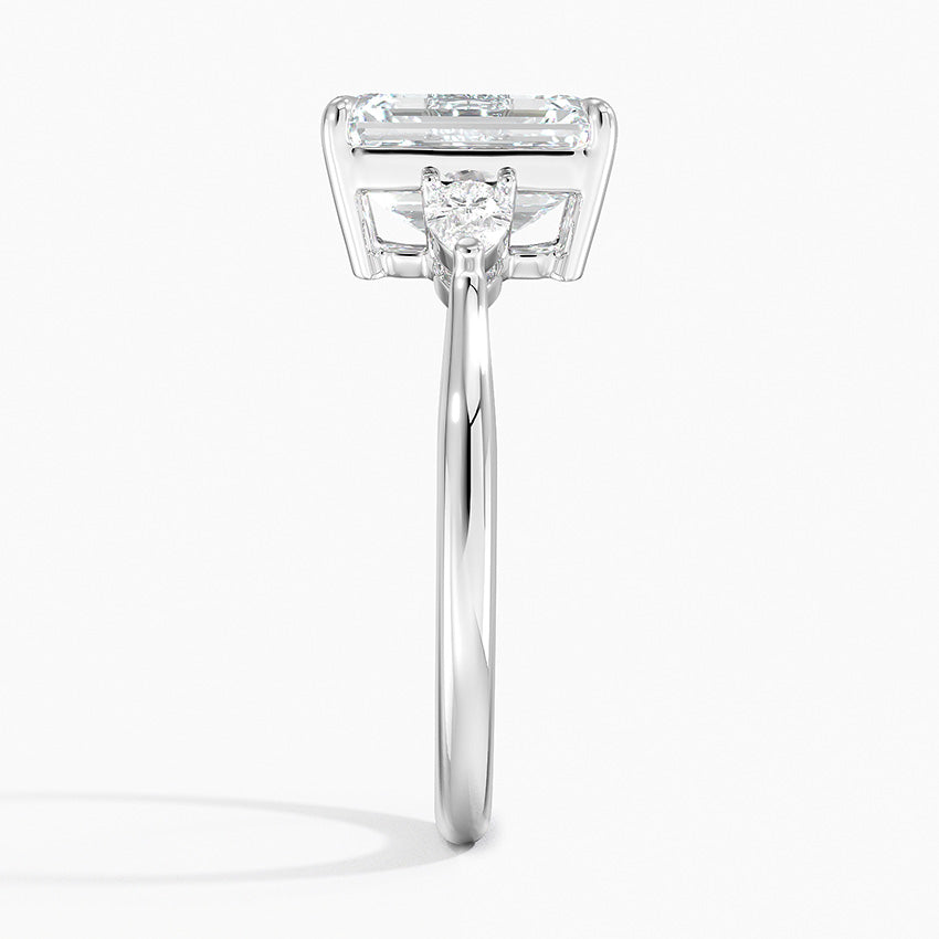 Pear Cut Three Stone Moissanite Engagement Ring-VOOGME