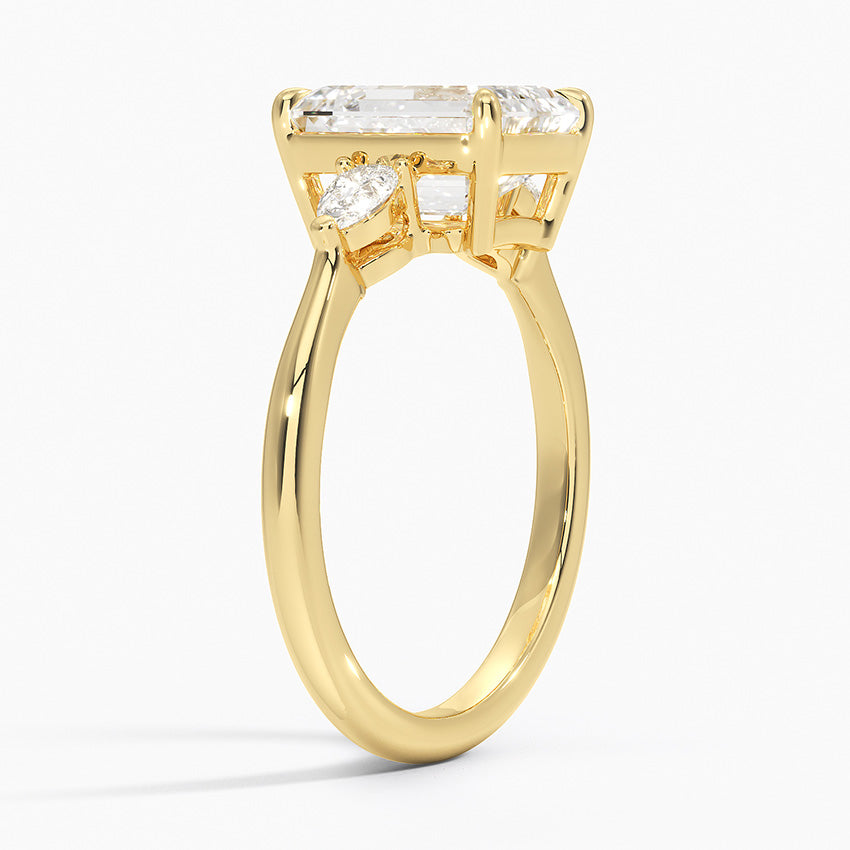 Pear Cut Three Stone Moissanite Engagement Ring-VOOGME