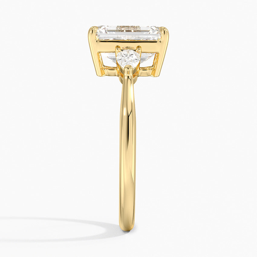 Pear Cut Three Stone Moissanite Engagement Ring-VOOGME