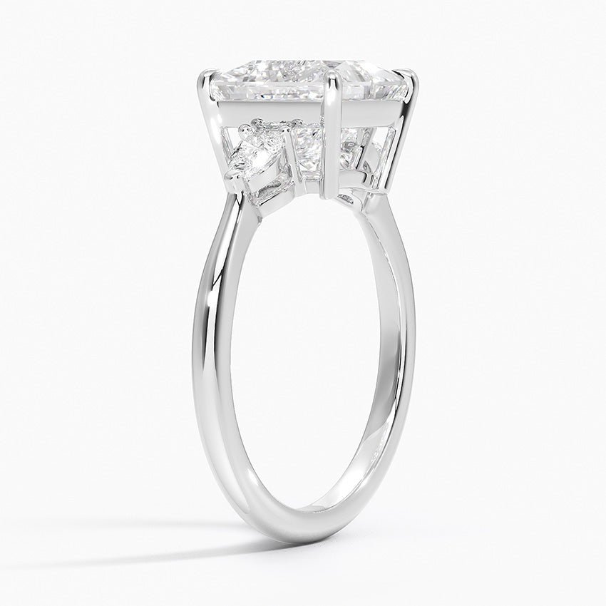 Pear Cut Three Stone Moissanite Engagement Ring-VOOGME