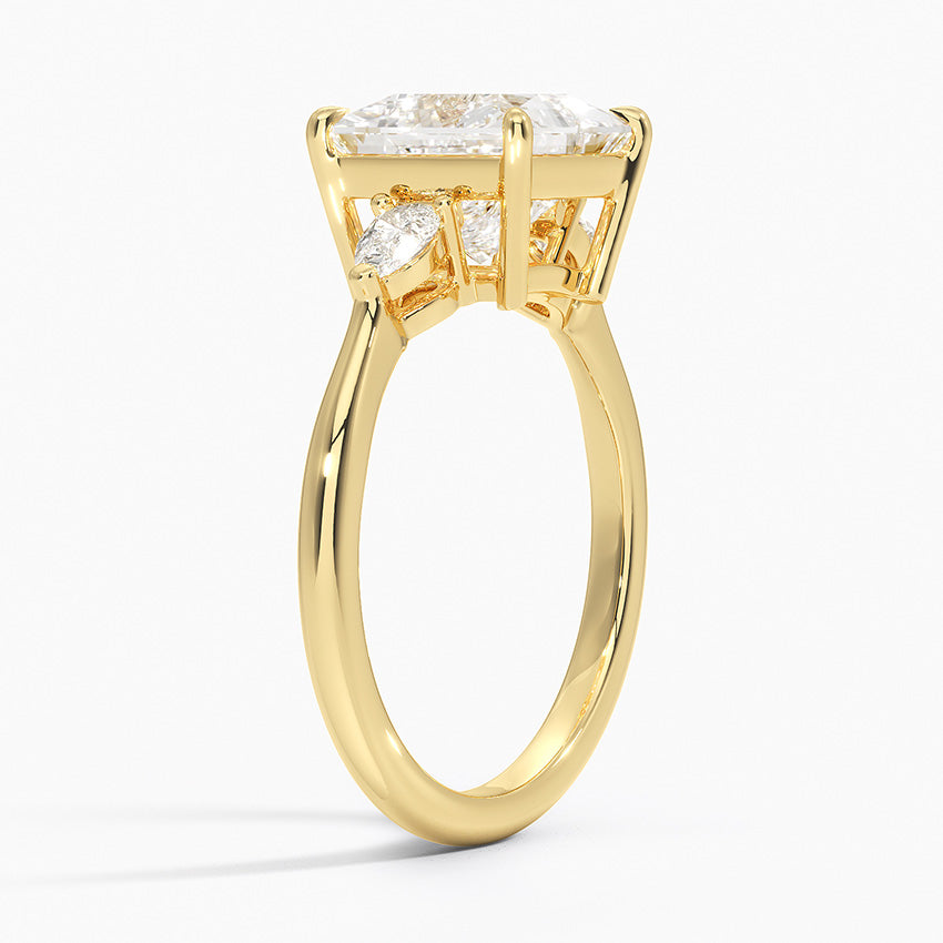 Pear Cut Three Stone Moissanite Engagement Ring-VOOGME