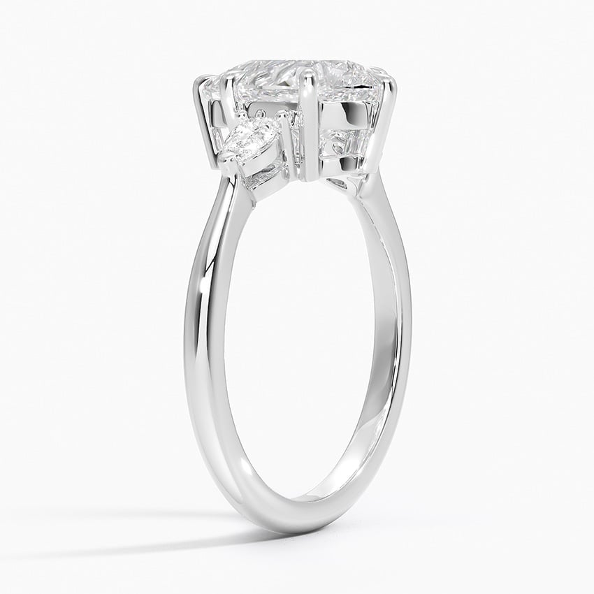 Pear Cut Three Stone Moissanite Engagement Ring-VOOGME