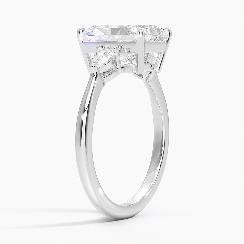 Pear Cut Three Stone Moissanite Engagement Ring-VOOGME