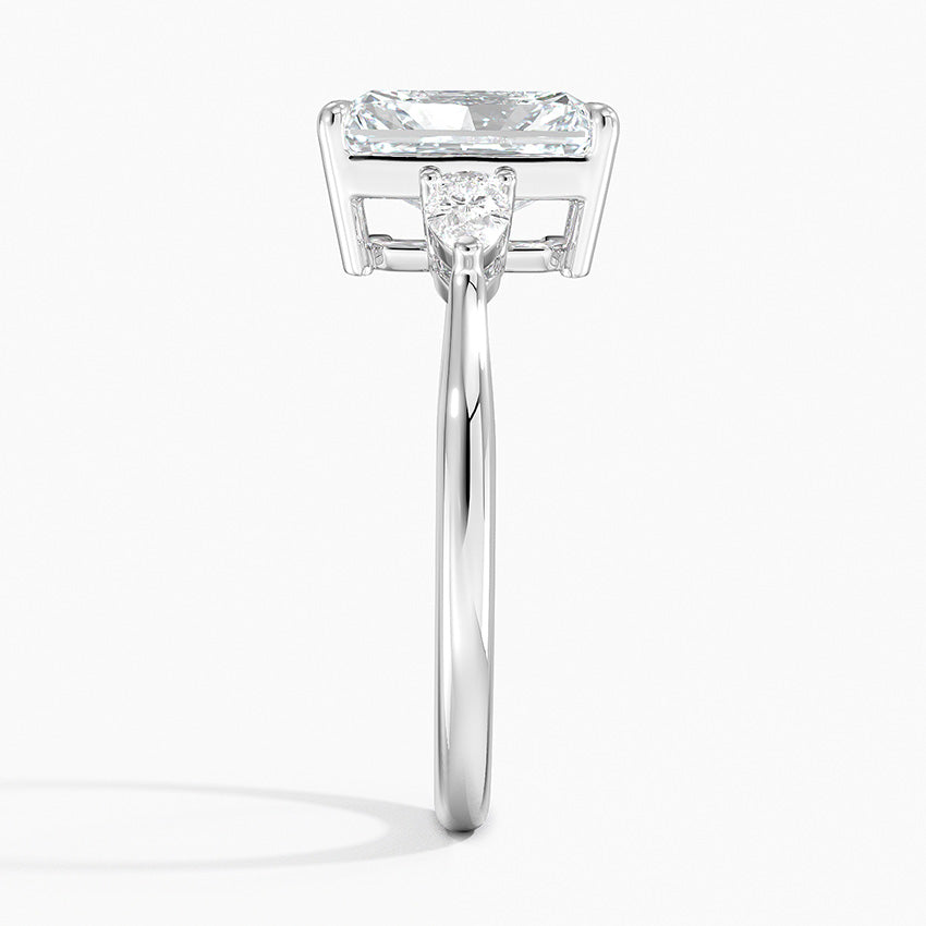 Pear Cut Three Stone Moissanite Engagement Ring-VOOGME