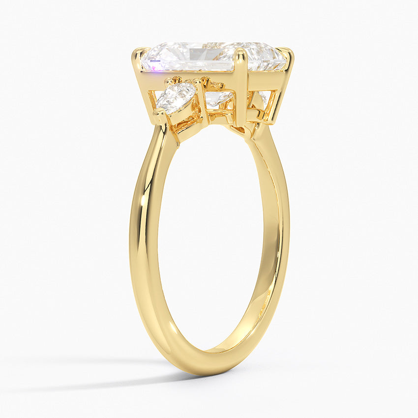 Pear Cut Three Stone Moissanite Engagement Ring-VOOGME