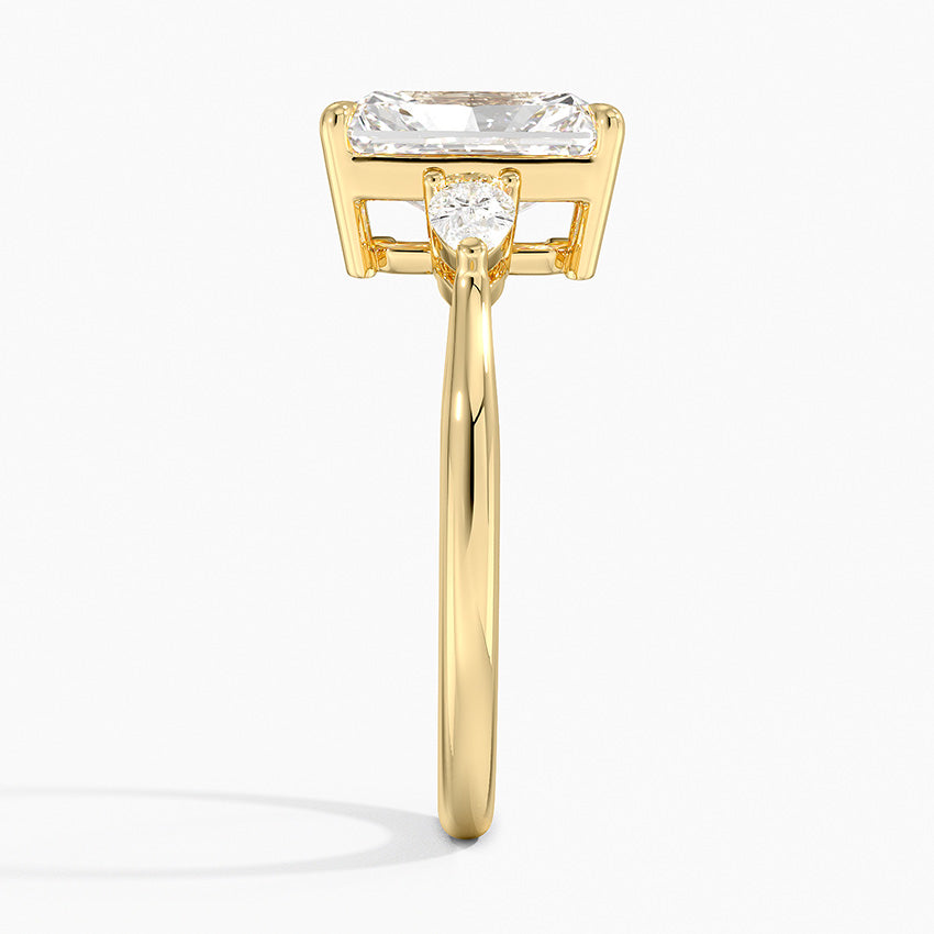 Pear Cut Three Stone Moissanite Engagement Ring-VOOGME