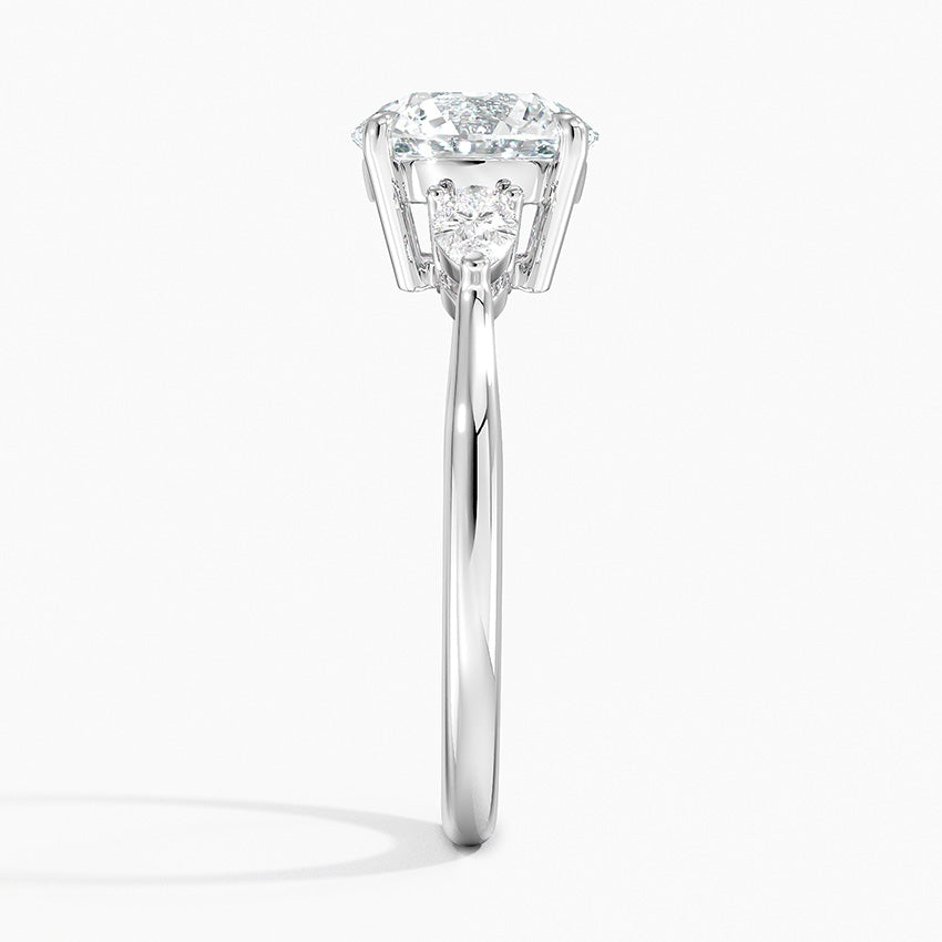 Pear Cut Three Stone Moissanite Engagement Ring-VOOGME