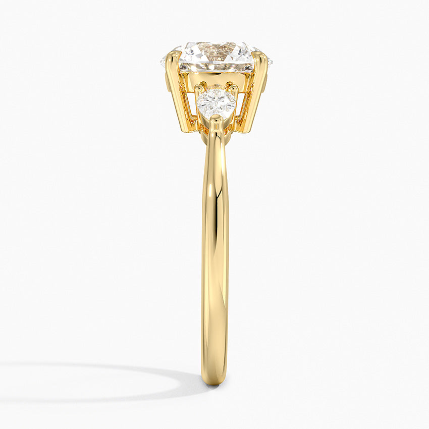 Pear Cut Three Stone Moissanite Engagement Ring-VOOGME