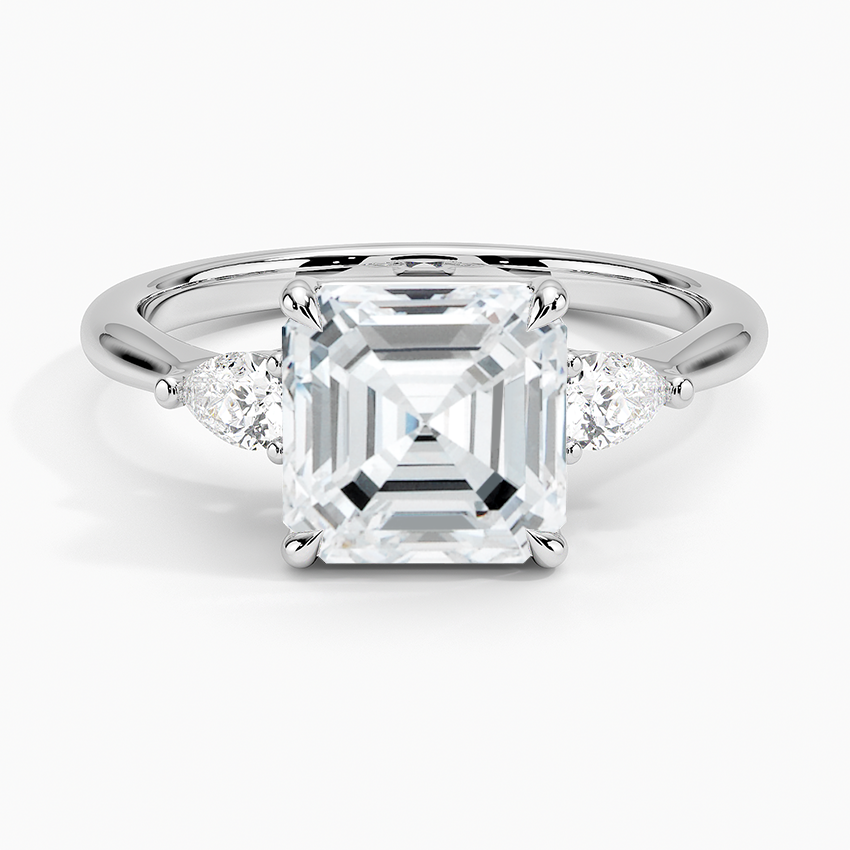 Pear Cut Three Stone Moissanite Engagement Ring-VOOGME