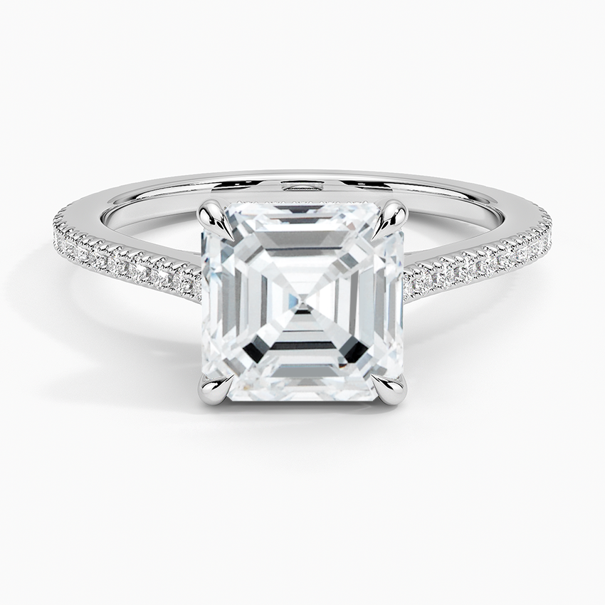 French Pave Moissanite Engagement Ring-VOOGME