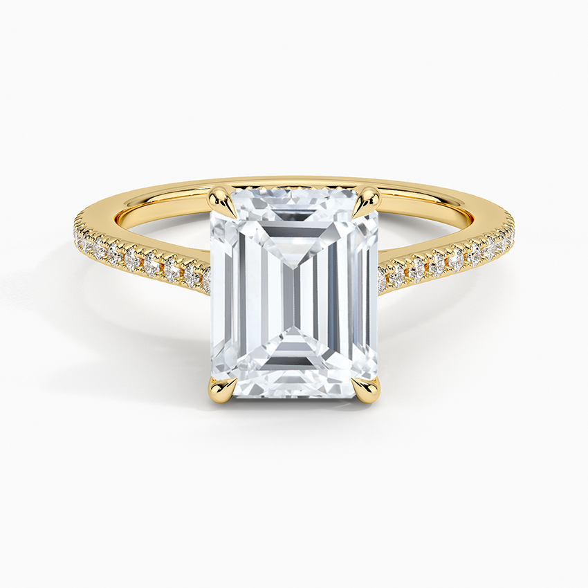 French Pave Moissanite Engagement Ring-VOOGME