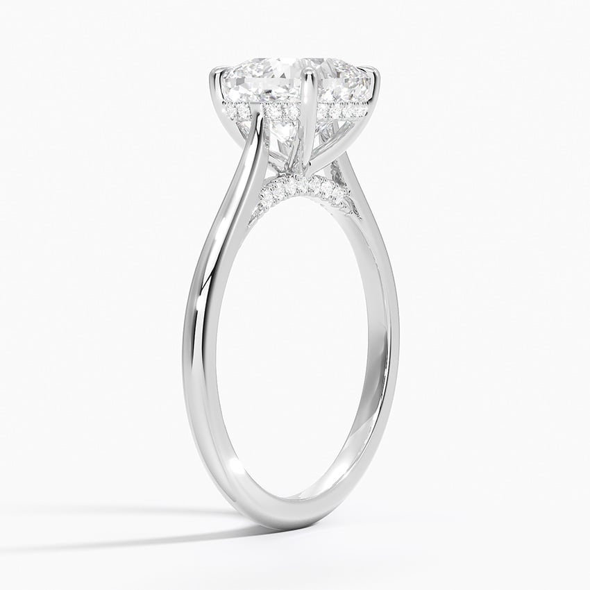 Cathedral Hidden Halo Moissanite Engagement Ring-VOOGME