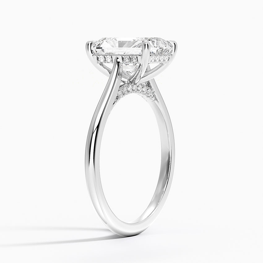 Cathedral Hidden Halo Moissanite Engagement Ring-VOOGME