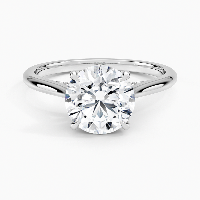 Cathedral Hidden Halo Moissanite Engagement Ring-VOOGME