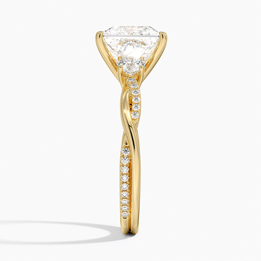 Three Stone Vine Moissanite Engagement Ring-VOOGME