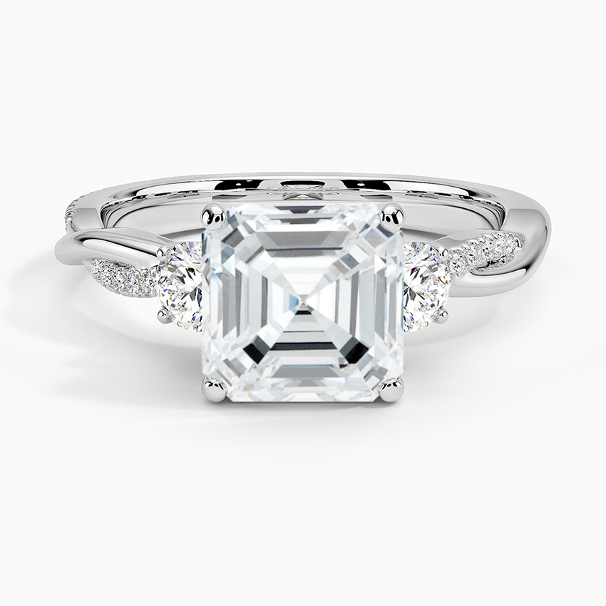 Three Stone Vine Moissanite Engagement Ring-VOOGME