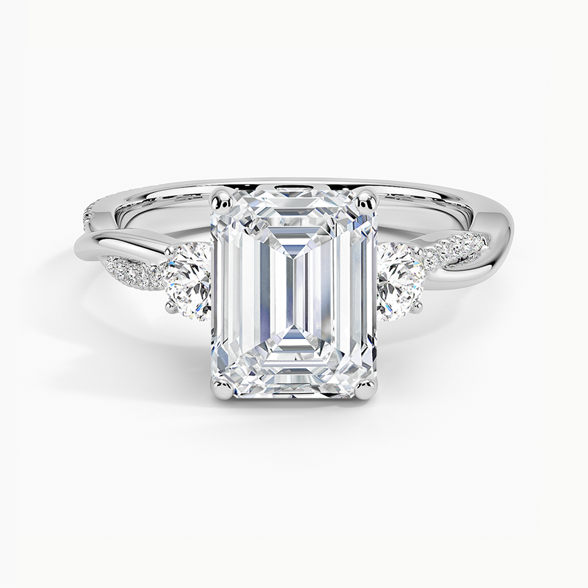 Three Stone Vine Moissanite Engagement Ring-VOOGME