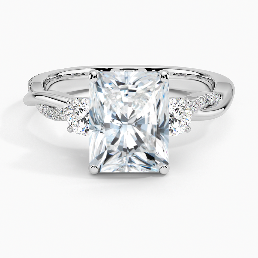 Three Stone Vine Moissanite Engagement Ring-VOOGME