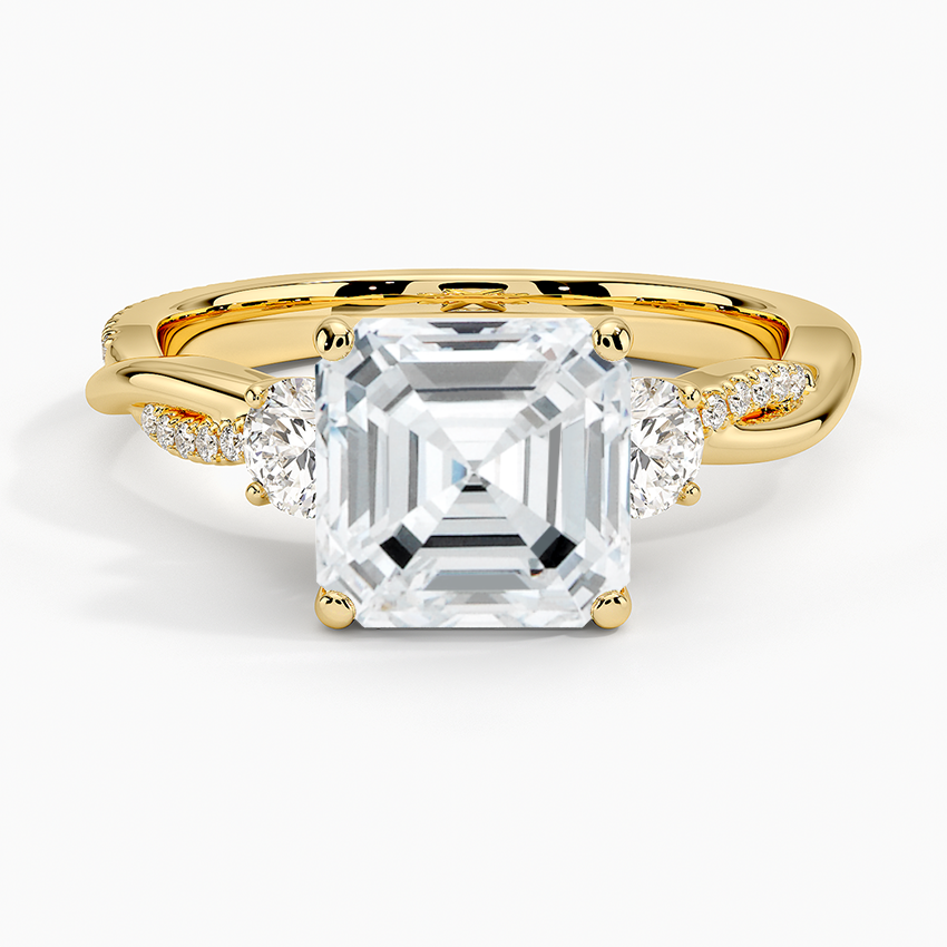 Three Stone Vine Moissanite Engagement Ring-VOOGME