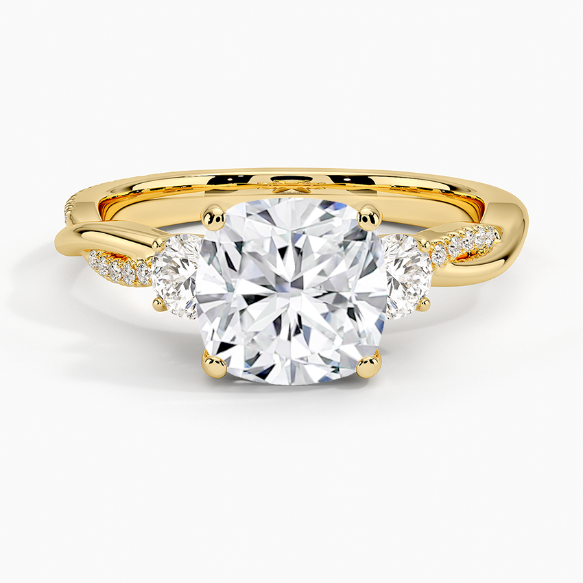 Three Stone Vine Moissanite Engagement Ring-VOOGME